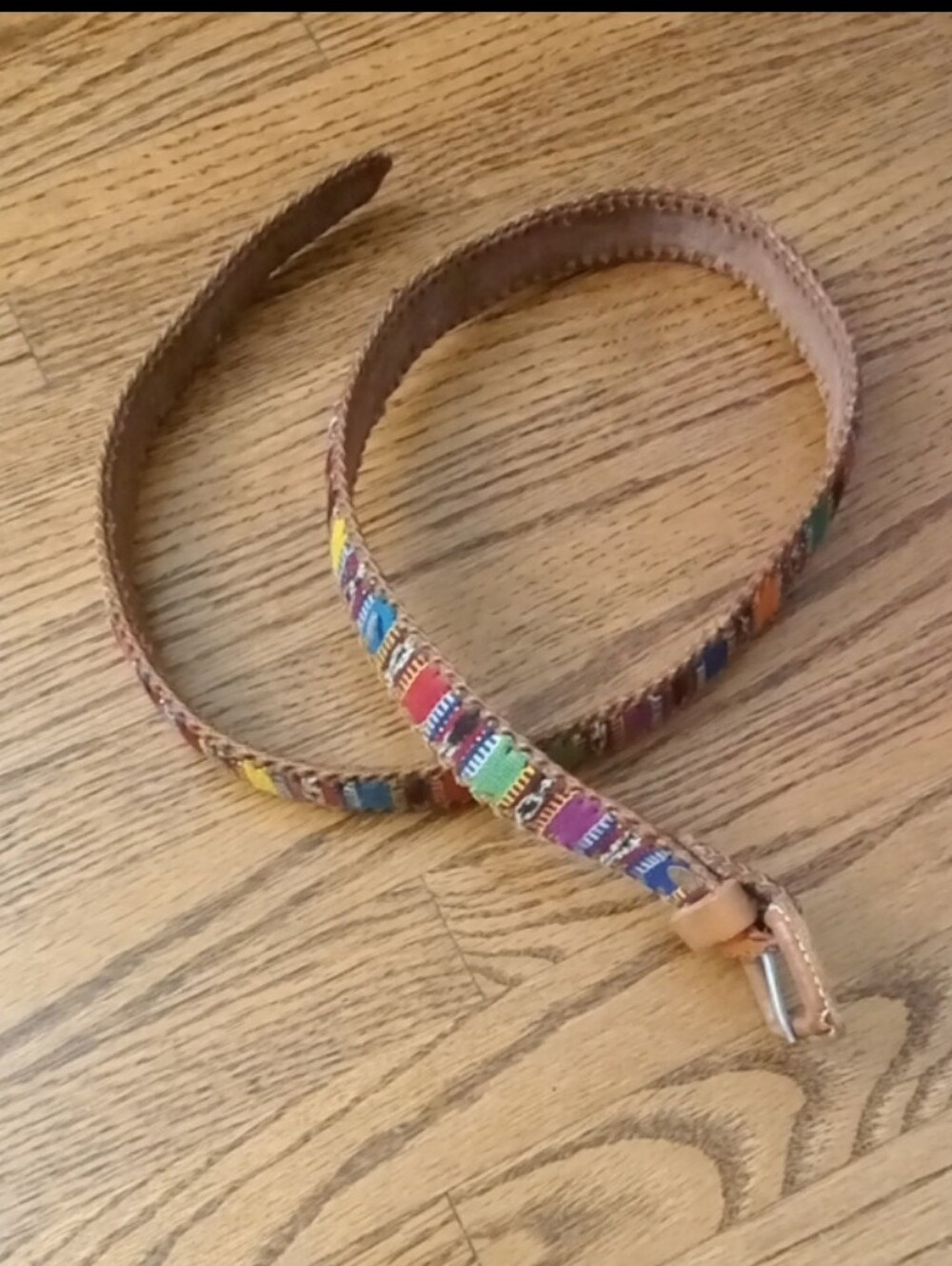 Multicolor Woven Leather Women’s Belt Length 36" - Picture 5 of 5